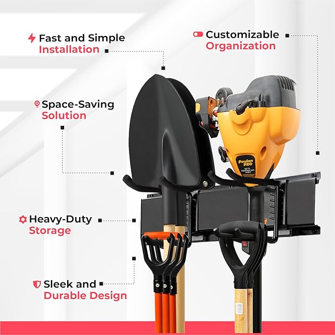 Heavy-Duty Garage Wall Storage System | Wall Mounted Tool Organizer Rack - Image 2