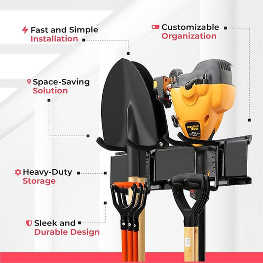 Heavy-Duty Garage Wall Storage System | Wall Mounted Tool Organizer Rack - Image 2