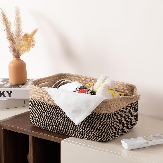 OIAHOMY 3 Pack Storage Baskets for Organizing, Woven Cotton Rope Basket for - Image 6