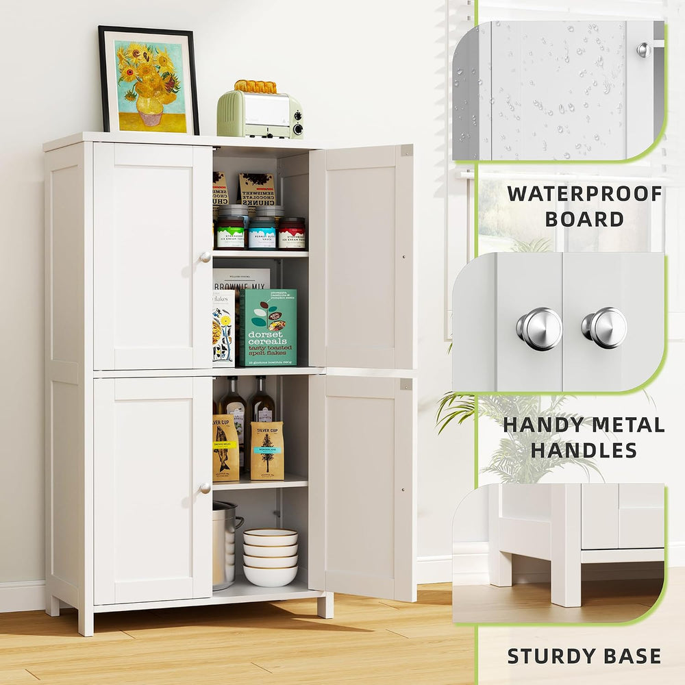 Vongrasig 43" Bathroom Storage Cabinet, Floor Cabinet with Doors, White