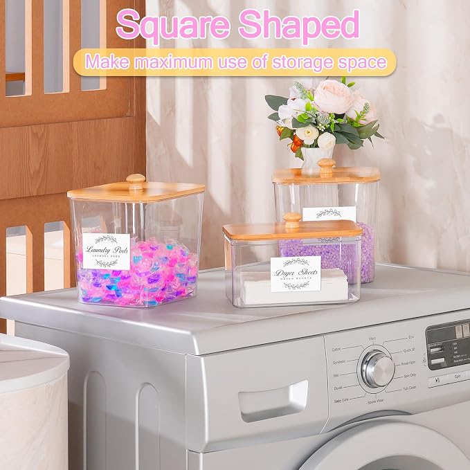 efluky 3 Pack Laundry Pods Container & Dryer Sheet Holder Set, Laundry Pods - Image 4