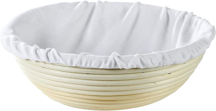 Frieling USA 11-Inch Round Brotform Bread Rising & Proofing Basket with Liner - Sourdough Proofing Bowl - Banneton Basket