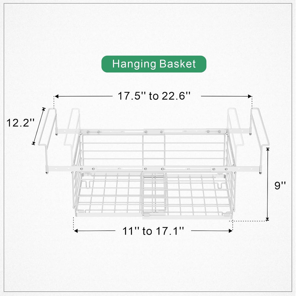 GSlife Freezer Organizer Bins - Hanging Baskets for Storage, 2 Pack White