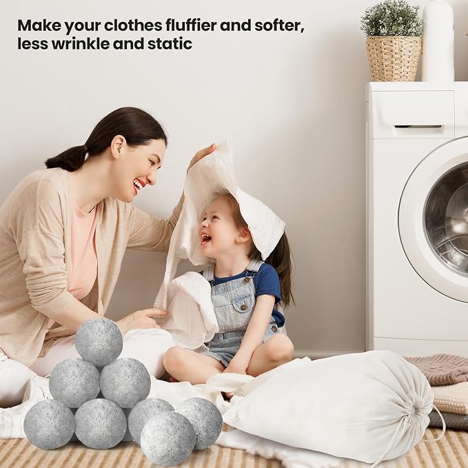 Kenning 26 Pieces Wool Dryer Balls Set, 24 Reusable Dryer Balls - Image 7