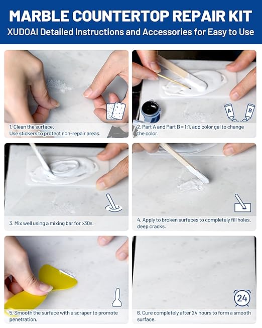 Marble and Granite Repair Kit, 160g/5.64oz Quartz Countertop Repair Kit - Image 3