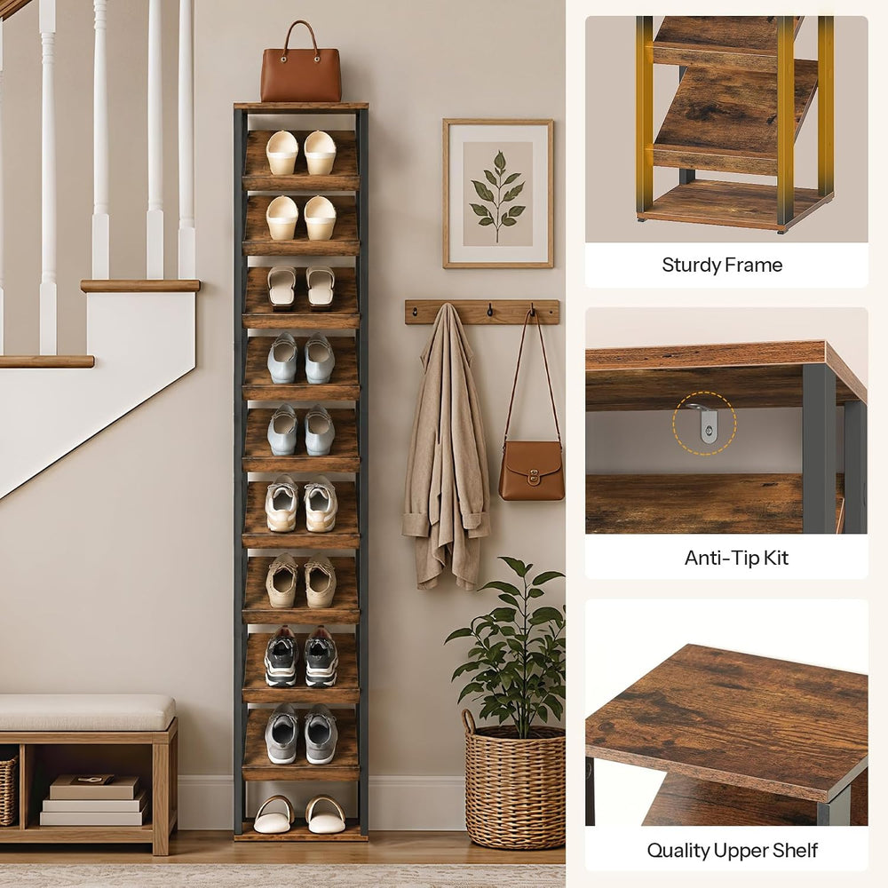 HOOBRO Vertical Shoe Rack, 10-Tier Shoe Organizer