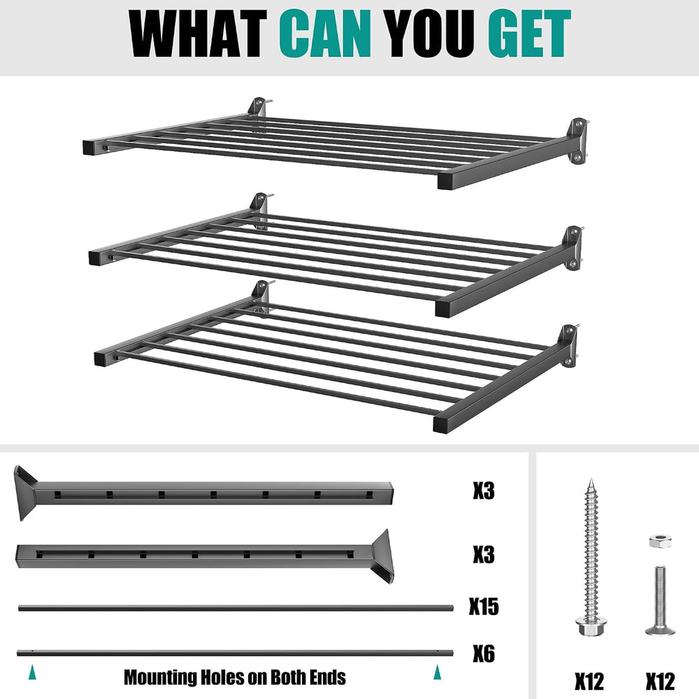EVERHANGER Wall Mount Garage Storage Shelves Organizer Heavy Duty 33"x 2...