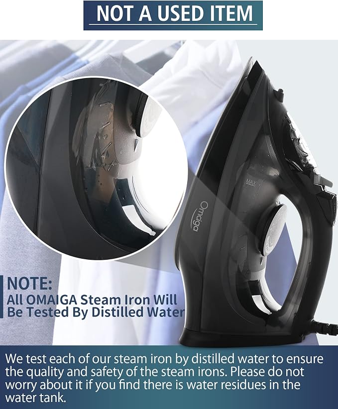 Steam Iron for Clothes, 1500W Iron - Image 8