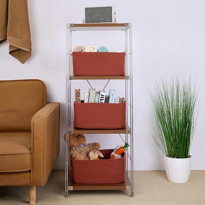 Large Storage Baskets for Organizing, Closet Shelf Baskets for Clothes Blanket - Image 4