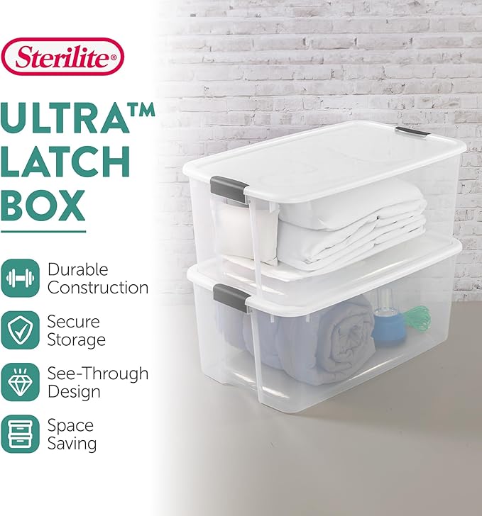 Sterilite 4-Pack Ultra Latching Box, Storage Bins - Image 3