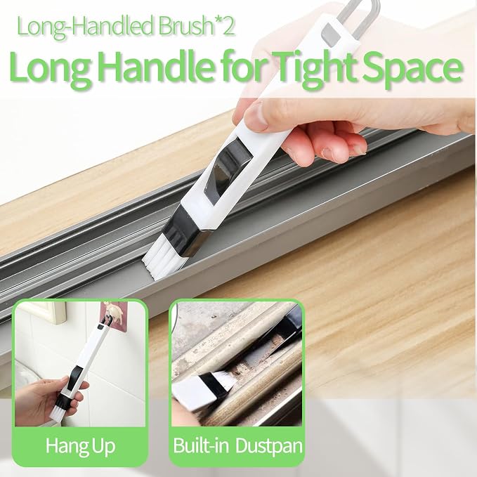 13Pcs Crevice Cleaning Brush Set, Window Groove Cleaning Brush Kit Hard Bristle - Image 7