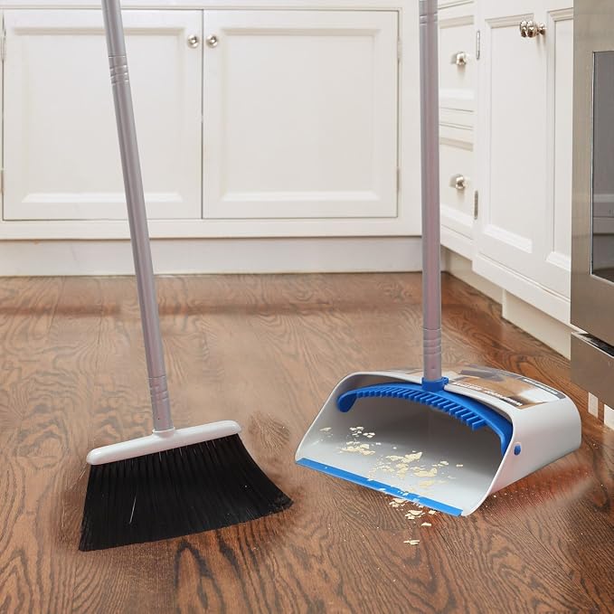 TreeLen Long Handle Broom and Dustpan Set, Upright Dust Pan Combo - Image 5