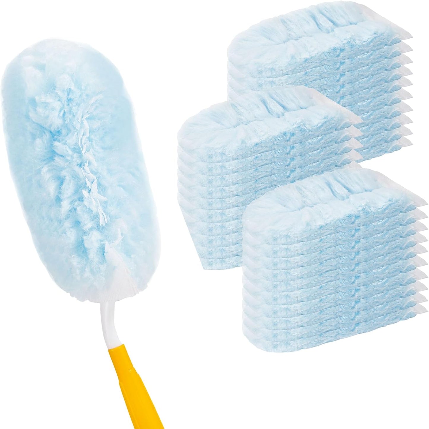 40 Count Duster Refills for Swiffer Duster Handle,360° Heavy Duty Duster Refills, Disposable Microfiber Duster for Dusting Furniture, Blinds, Ceiling Fans, Walls, (40 Count Refills& 2 Handle)