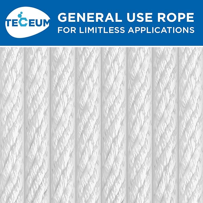 TECEUM Cotton Rope 3/16” – 200 FT – Strong All-Purpose Braided Rope – Natural - Image 9