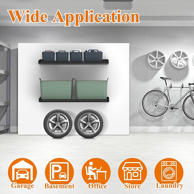 PEKGRIL 2 Pack Garage Wall Shelf, 1X2 Ft Heavy Duty Garage Shelving, Wall - Image 5