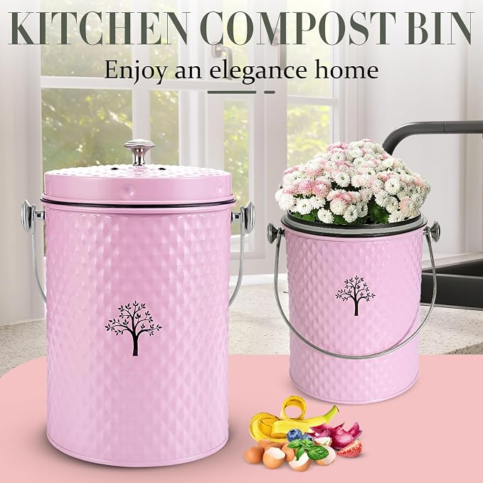 AOSION Countertop Compost Bin Kitchen，Odorless Indoor Compost Bin - Image 2