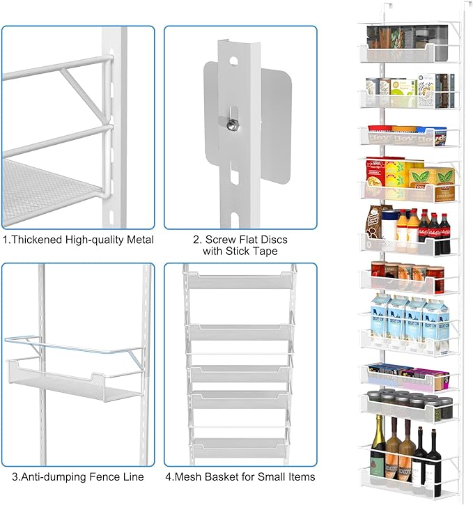 Over the Door Pantry Organizer, 10-Tier Over the Door Organizer - Image 5