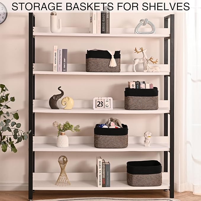 Small Storage Baskets for Organizing Shelves, Cotton Rope Basket for Storage - Image 3