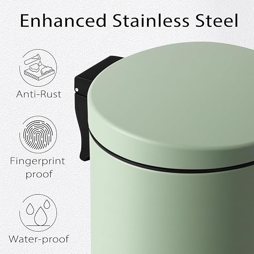 TIPGO Small Trash Can with Lid Soft Close, 4.5 Liters / 1.2 Gallon Bathroom - Image 3