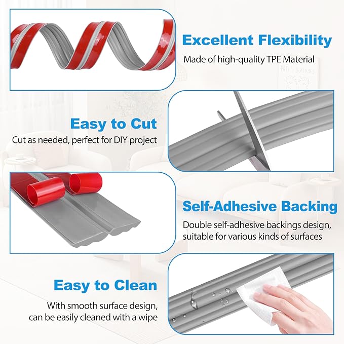 Wall Corner Protector Peel and Stick Corner Trim Molding Flexible Inside & - Image 2