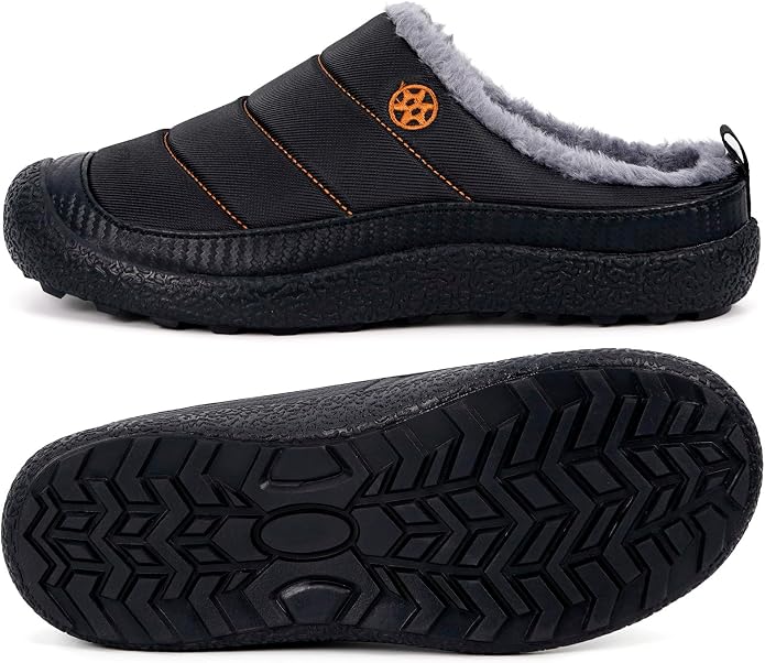 Womens Mens House Slippers Slip on Snow Winter Warm Fully Fur Lined Slippers - Image 4