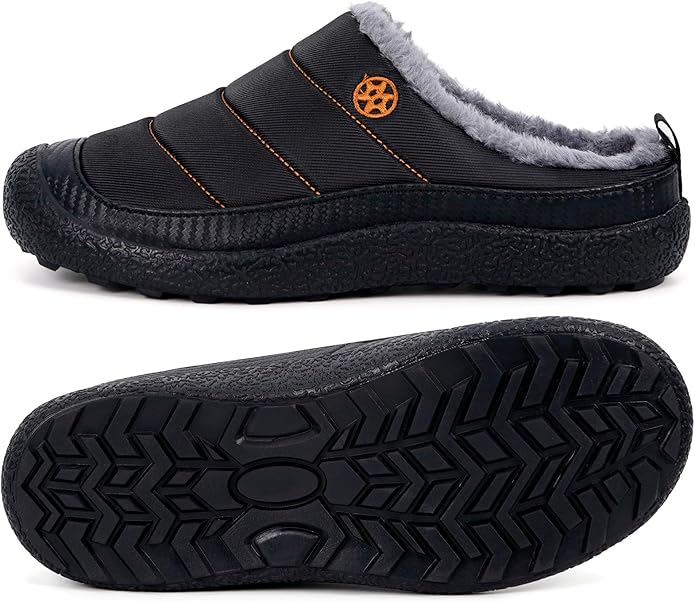Womens Mens House Slippers Slip on Snow Winter Warm Fully Fur Lined Slippers - Image 4