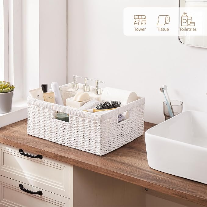OIAHOMY Wicker Basket, Paper Shelf Basket - Image 6