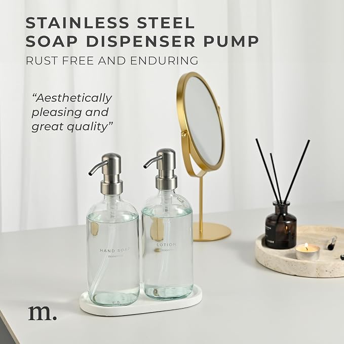 MaisoNovo Soap Dispenser 3-Piece Set | 16.9oz Clear Bottles - Image 4