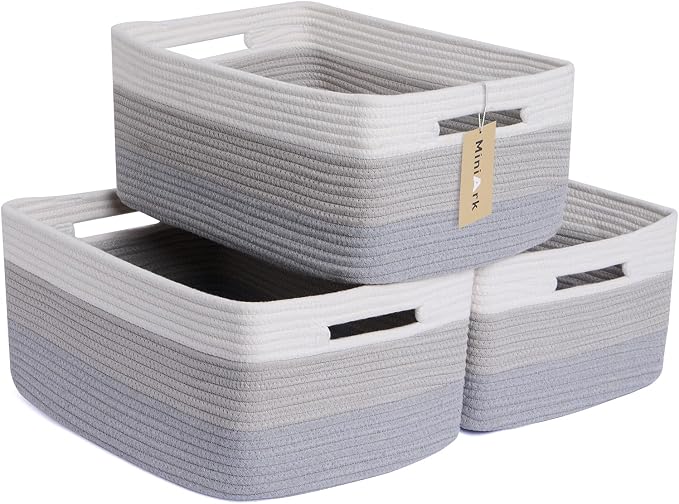Large Storage Baskets for Shelves, Closet Organizers Bins for Clothes Blanket by MiniArkStorageBasketsHome