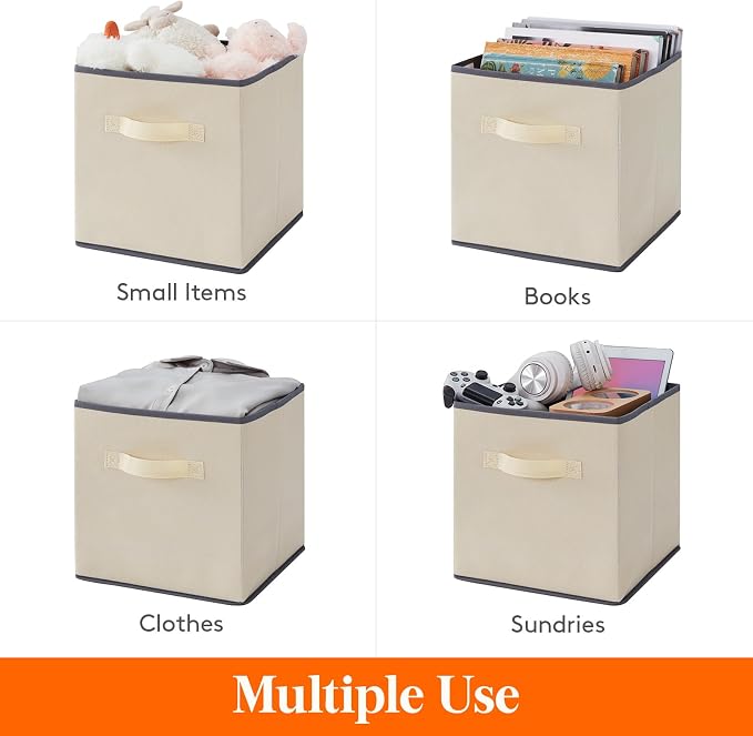 Lifewit 12 Packs Storage Cubes, 11 Inch Cube Storage Bins, Foldable Decorative - Image 4