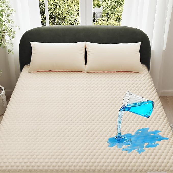 OhGeni 100% Waterproof Mattress Protector, Queen Size Mattress Pad, Fits 6"-20" by OhGeni