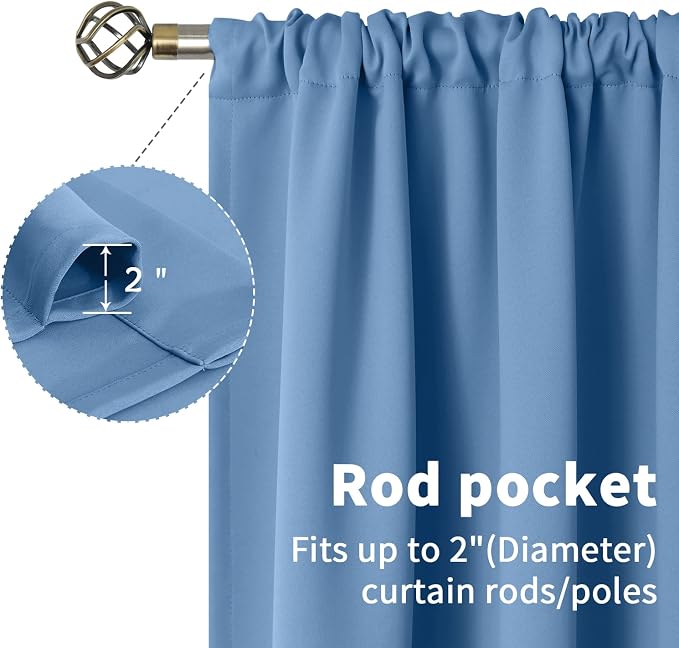 BGment Denim Blue Blackout Curtains - Image 5