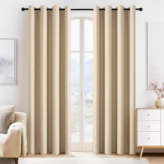 PONY DANCE Biscotti Beige Blackout Curtains by PONYDANCE