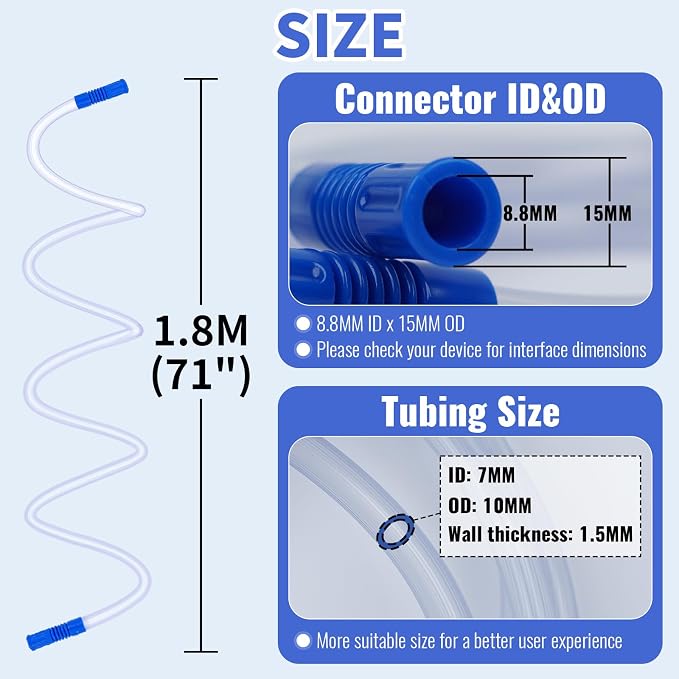 3 PCS 71" Suction Tubing Hoses Extended Suction Connection Tube - Image 3