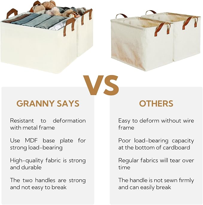 GRANNY SAYS Storage Baskets for Shelves, Closet Organizer Bins, Clothes Storage - Image 4