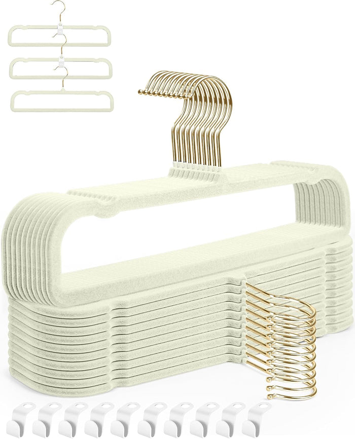 Felt Hangers White Velvet Hangers, Thin Pants Hangers 20 Pack, Adult Hanger