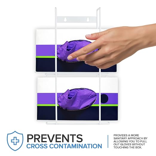 Stock Your Home (White Metal Double Gloves Dispenser, Tissue Box Shelf - Image 4