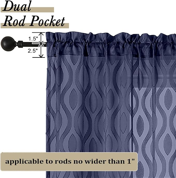 Aiyufeng Extra Long Sheer Curtains 96 Inches Long - Image 4