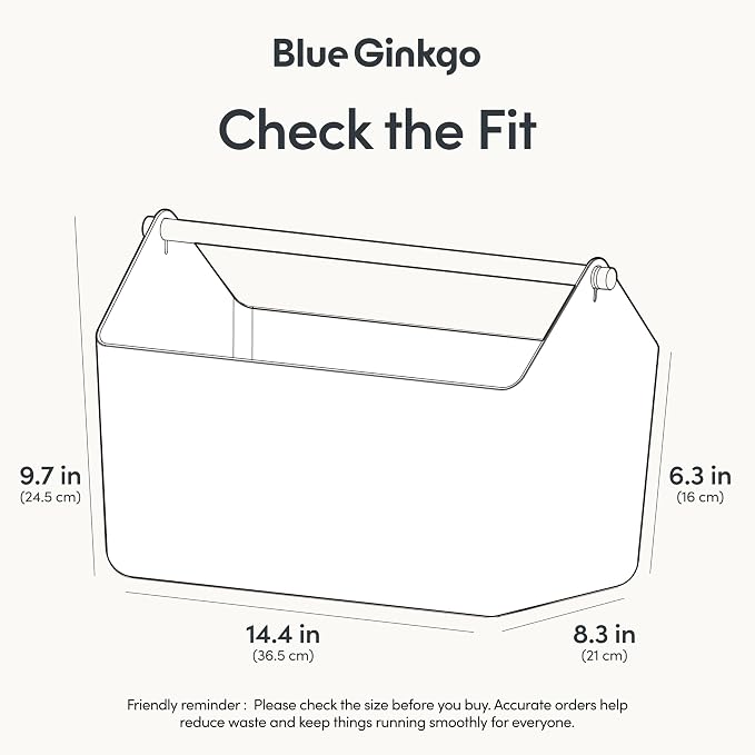 BLUE GINKGO Large Storage Basket – Plastic Caddy - Image 2
