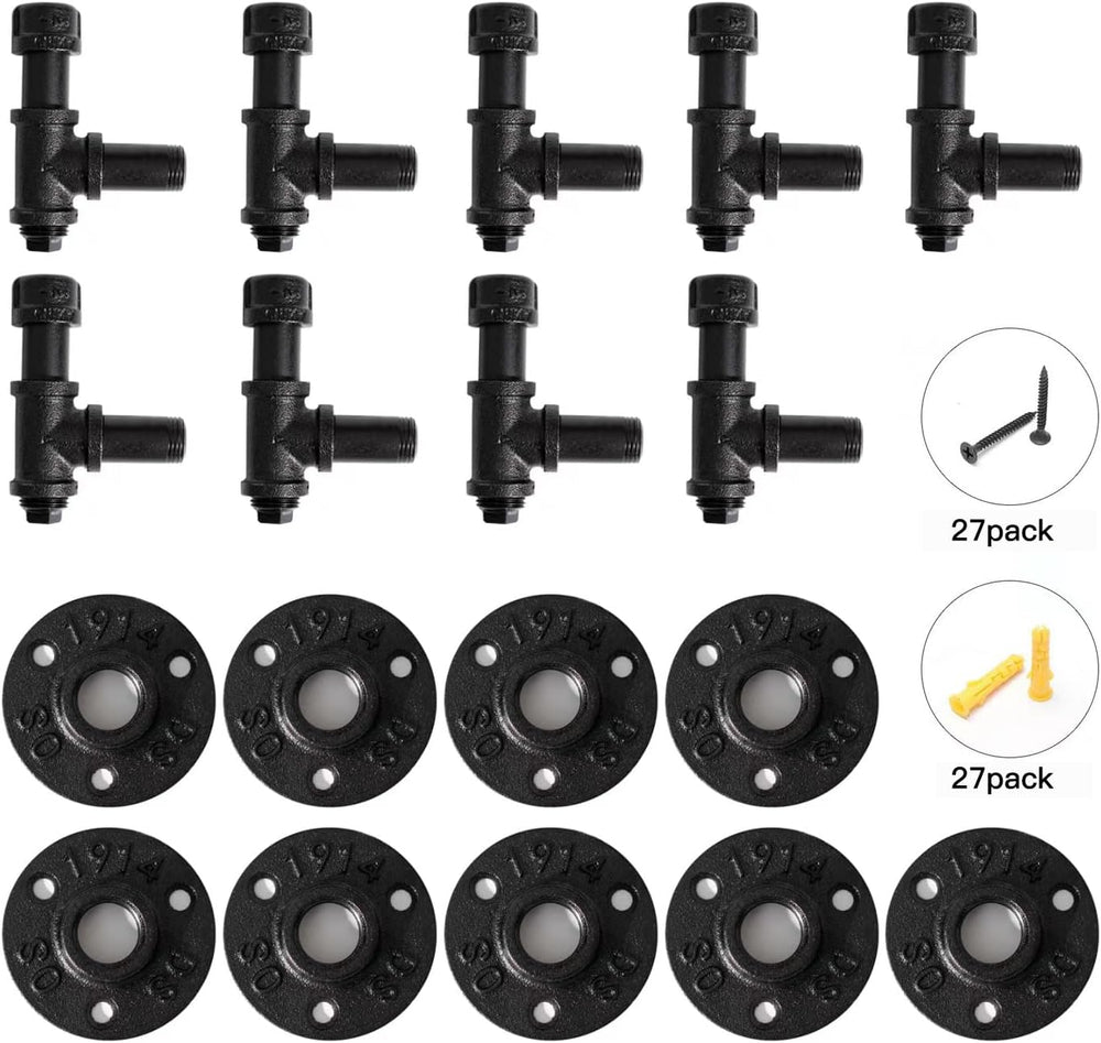 Bathroom Towel Hooks for Hanging 9 Pack Vintage Industrial Pipe Towel Holder ...