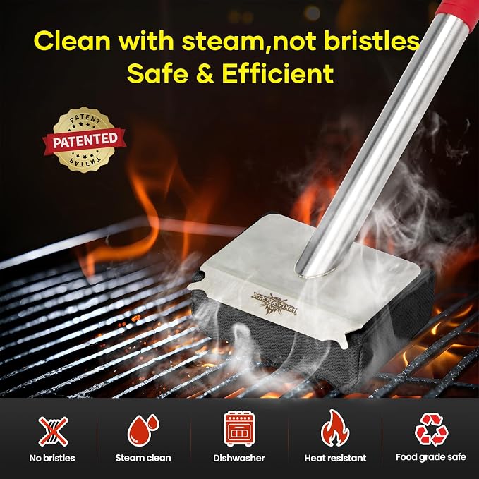 Grill Brush Bristle Free, Unique Wave pad - Image 2