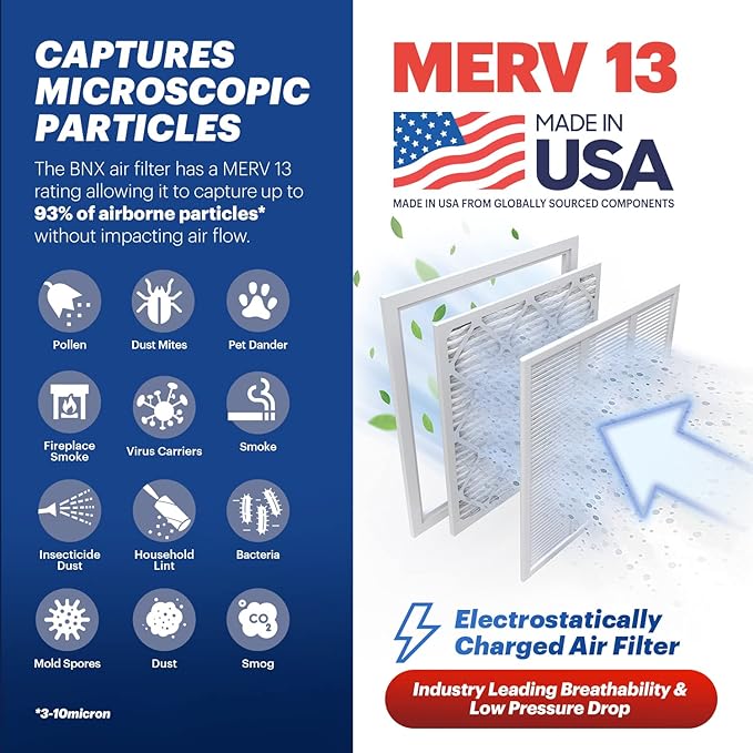 BNX TruFilter 20x25x1 Air Filter MERV 13 - Image 3