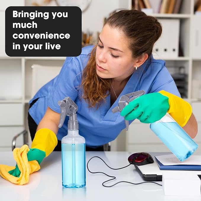 Eccliy 12 Pcs 16 Oz Plastic Spray Bottle, Adjustable Empty Reusable Sprayer - Image 4