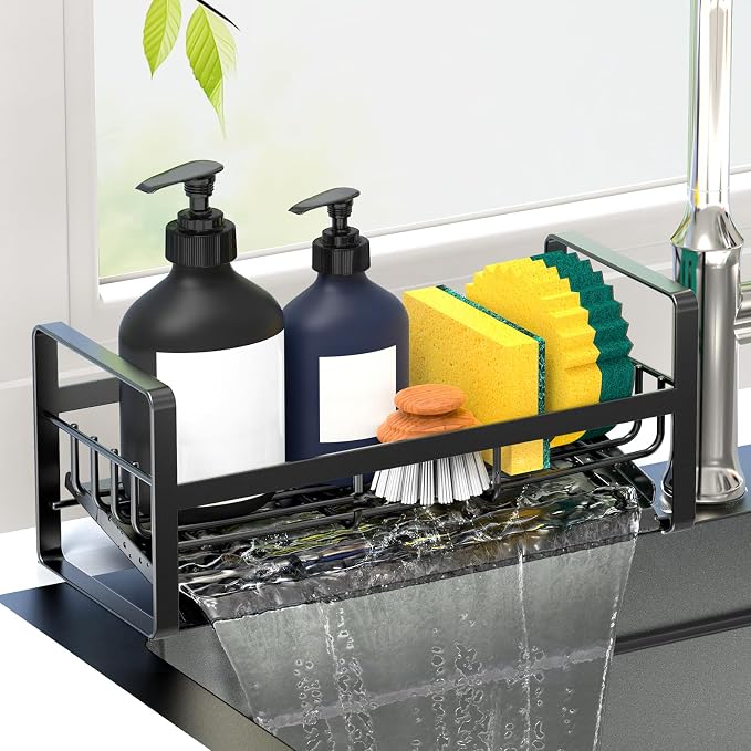 Sponge Holder for Kitchen Sink, Stainless Steel Kitchen Sink Organizer by Kontoyo