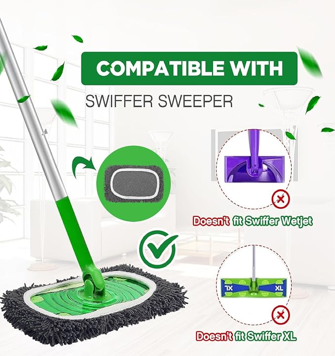 Reusable Microfiber Mop Pads Washable Wet Pads Compatible - Image 4