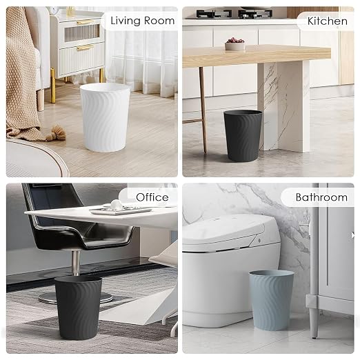 YGJT Small Trash Can, 3 Pack 1.8 Gallons Bathroom Trash Can, Slim Waste Basket - Image 4