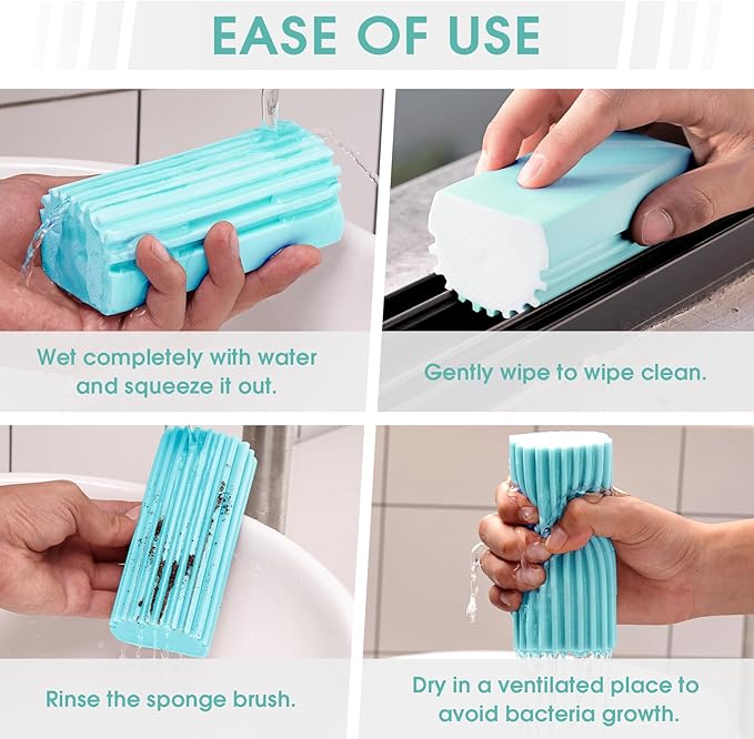 4 Pack Damp Dusting Sponge Duster, Reusable Household Cleaning Sponge Tool - Image 4