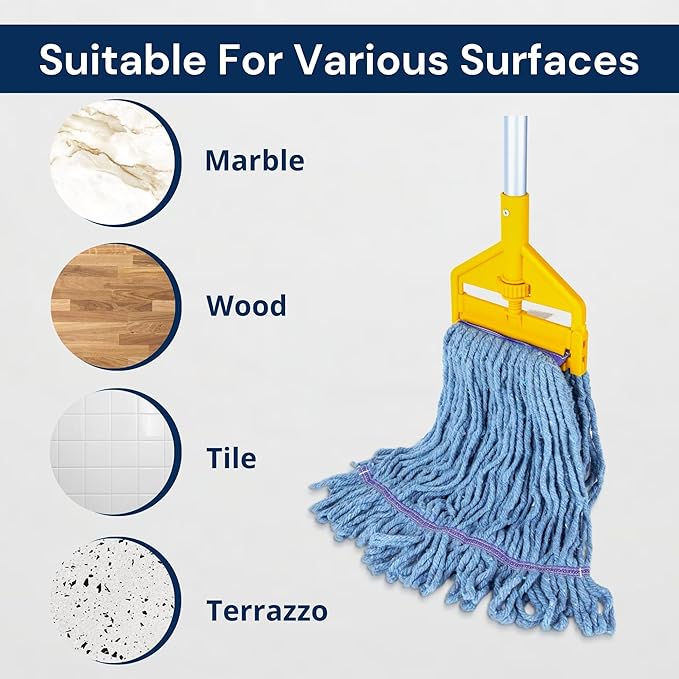 6 Packs Commercial Mop Head Replacement, Mop Heads Replacements – Heavy Duty - Image 6