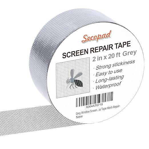 Grey Window Screen Repair Tape, 2IN X 20FT Screen Repair Kit by Secopad