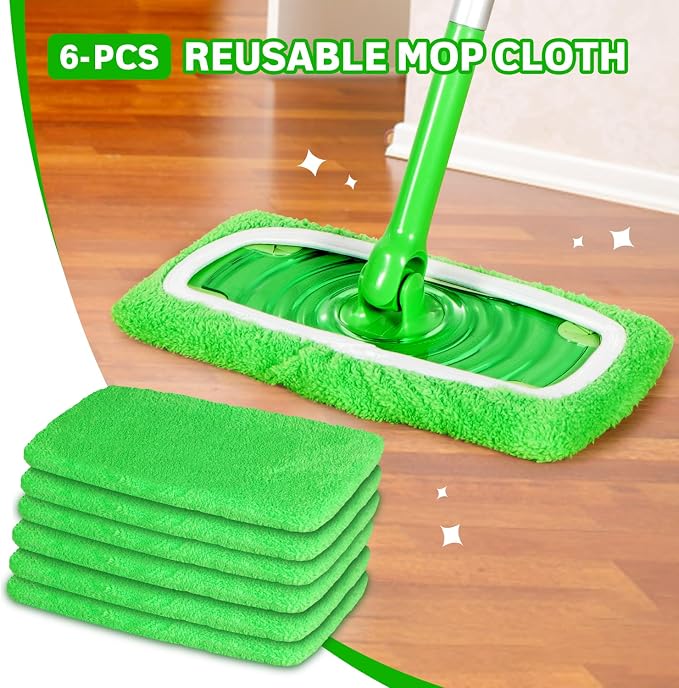 6 Pack Reusable Microfiber Mop Pads Compatible - Image 7